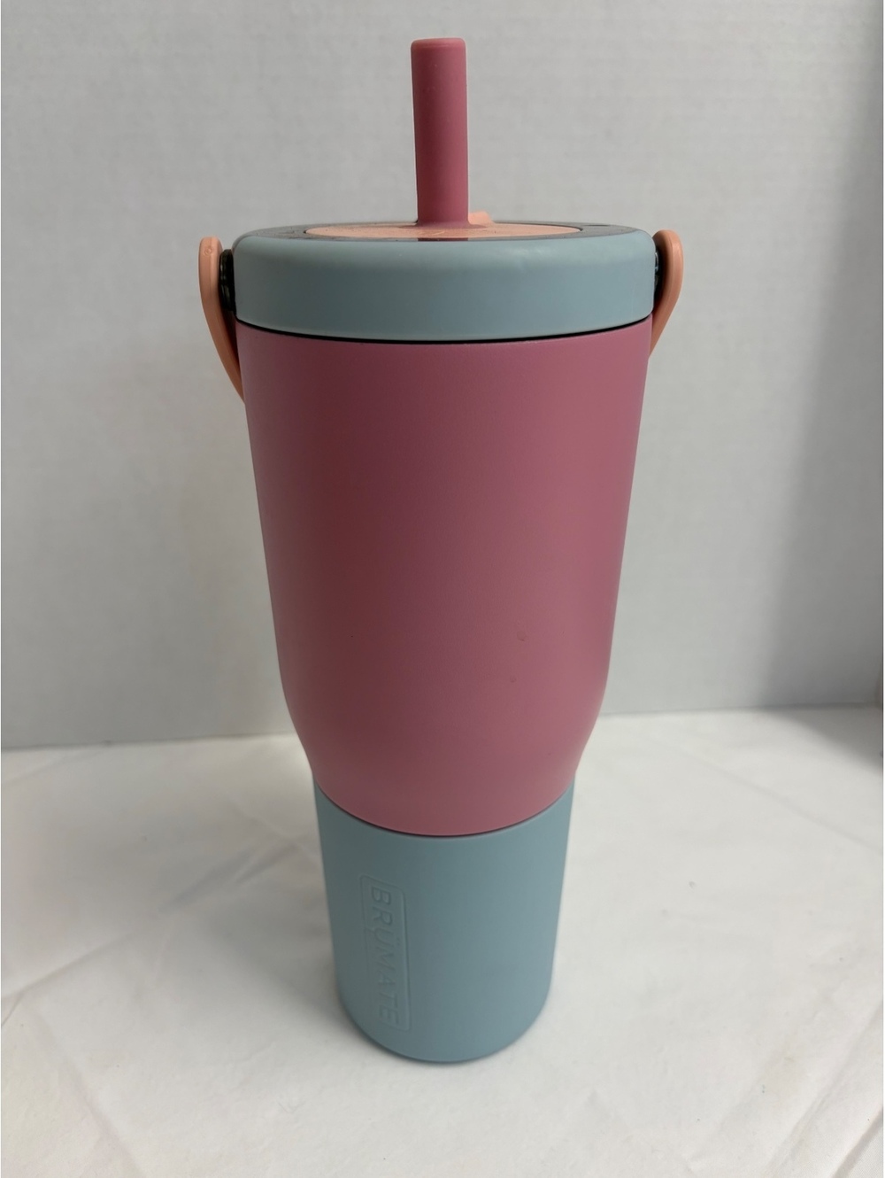 BrüMate Era Insulated Tumbler Pink Blue 40 oz Handle Stainless Steel Straw